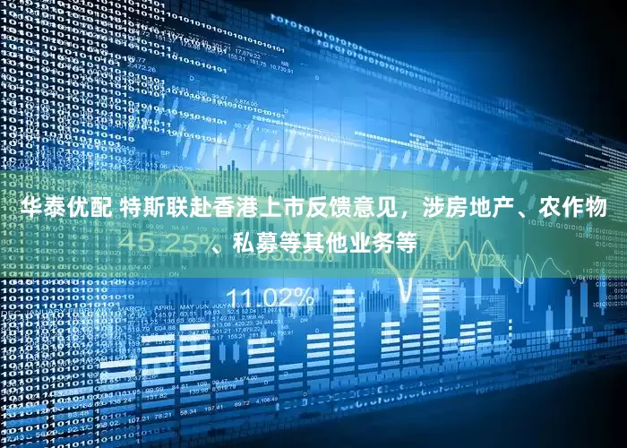 华泰优配 特斯联赴香港上市反馈意见，涉房地产、农作物、私募等其他业务等