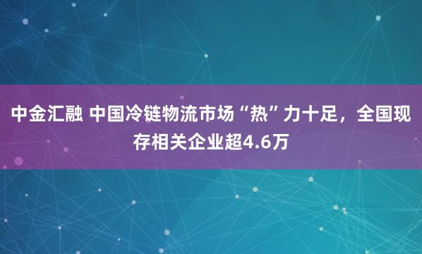 中金汇融 中国冷链物流市场“热”力十足，全国现存相关企业超4.6万